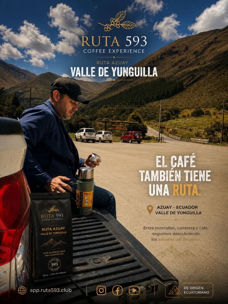 RUTA AZUAY Valle de Yunguilla: café de especialidad en la carretera — pieza promocional RUTA 593
